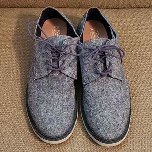 Toms Brogues Gray Slub Textile Oxfords